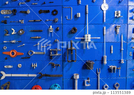 Showcase with special tools and wrenches.. 113551389