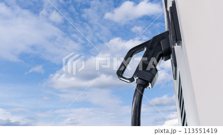 Electric vehicles charging station that takes energy from solar panels. Close up.. 113551419