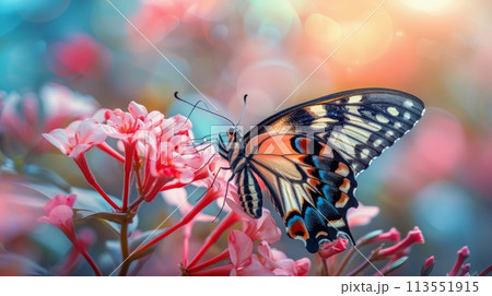 Butterfly Resting on Flower Petal 113551915