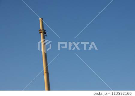 Pole without lamp or electricity and a moon 113552160