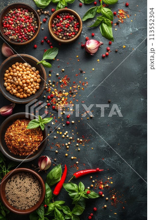 Table With Bowls of Various Foods 113552304