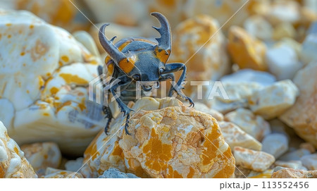 Bug Feeding on Rock Up Close 113552456