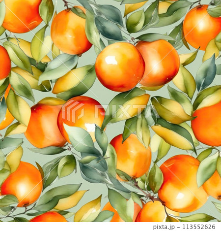 vibrant image featuring fresh, ripe oranges,...のイラスト素材 [113552626] - PIXTA