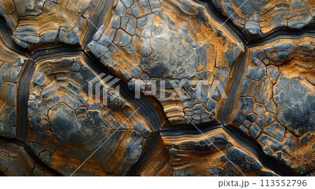 Detailed Close Up of a Tortoise Shell 113552796