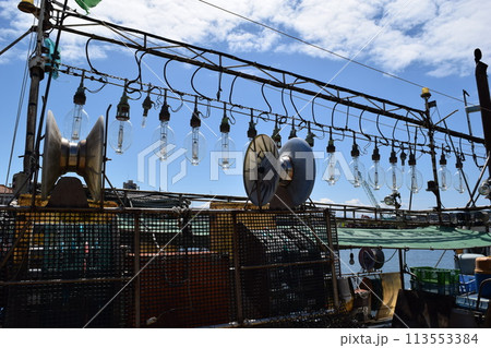 イカ釣り漁船 山形県庄内浜 113553384