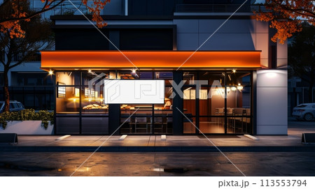 Drive-Thru Menu Board Mockup at Fast Food Restaurant, AI Created Drive-Thru Menu Board Mockup at Fast Food Restaurant, AI Created 113553794