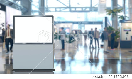 Exhibition Stand Kiosk Mockup at Trade Show, Corporate Branding, AI Created Exhibition Stand Kiosk Mockup at Trade Show, Corporate Branding, AI Created 113553808