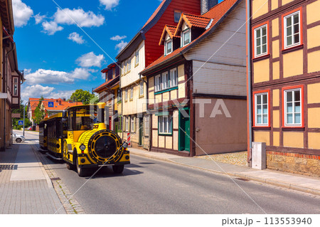 Medieval street in Wernigerode, Germany 113553940