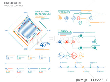 Modern project charts. Finance elements vector illustration. Modern project charts. Finance elements vector illustration. 113554304
