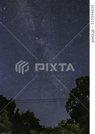 夏の星景色 北の天の川カシオペア座白鳥座 夏の星景色 北の天の川カシオペア座白鳥座 113554835