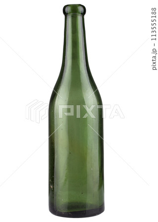 Antique retro green glass bottle 113555188