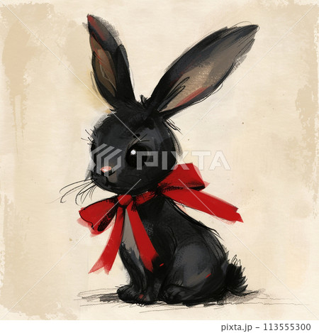 ご検討中　リメイク鉢　ぽってりタイプ 赤いチェックリボンのうさぎさん ご検討中 リメイク鉢 ぽってりタイプ 赤いチェックリボンのうさぎさん