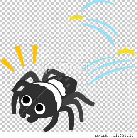 ジャンプするクモのキャラクター 113555310