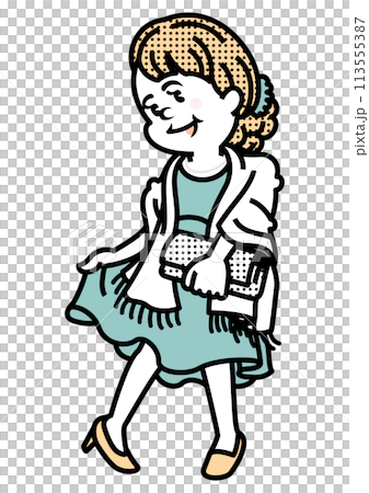 おしゃれな女性_パーティのイラスト 113555387