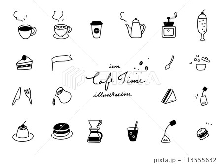 カフェのアイコンセット 113555632