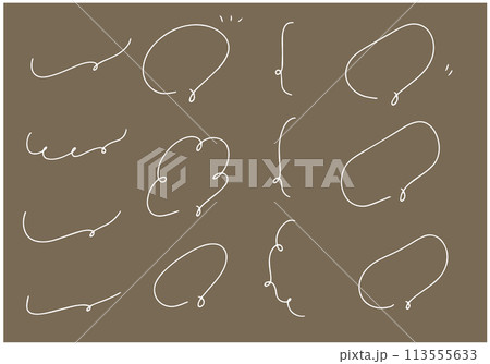 シンプルな白いラフふきだしセット 113555633
