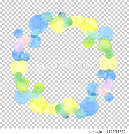 用水彩顏料的抽象圓形框架 113555772