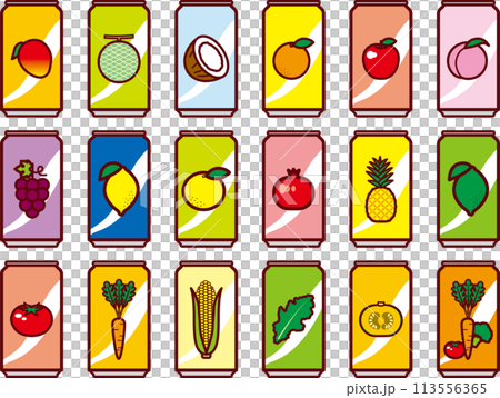 Canned juice, fruit and vegetable set Canned juice, fruit and vegetable set 113556365