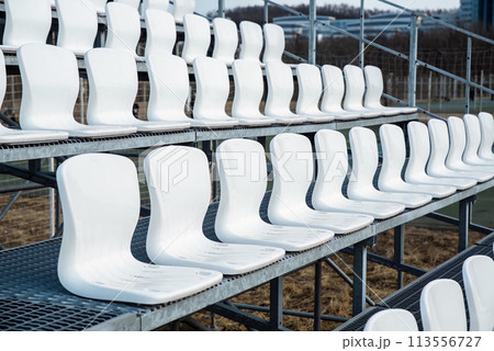 empty football tribune on the street 113556727