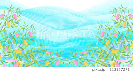 七夕　和柄　夏　背景 113557271