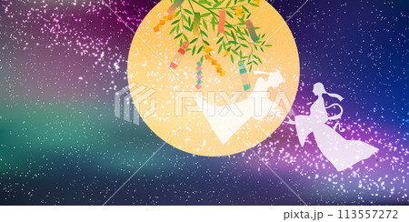 七夕　和柄　夏　背景 113557272