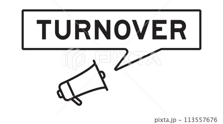 Megaphone icon with speech bubble in word turnover on white background Megaphone icon with speech bubble in word turnover on white background 113557676
