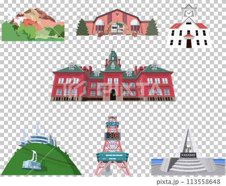 7種旅遊景點形象圖示北海道版 113558648