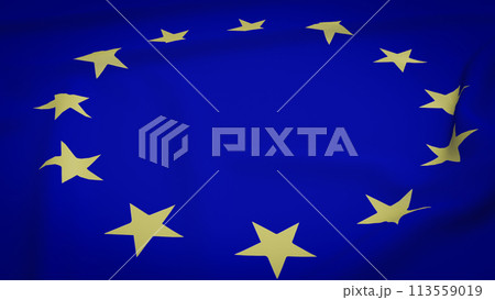 The Eu flag or European union flag 3d rendering. The Eu flag or European union flag 3d rendering. 113559019