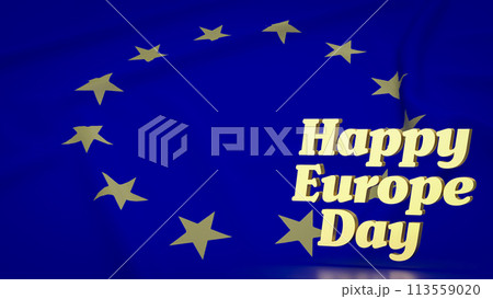 The Eu flag  for happy Europe day concept 3d rendering. The Eu flag  for happy Europe day concept 3d rendering. 113559020