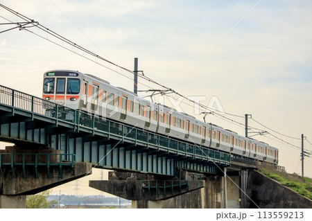 武豊線、石ヶ瀬川橋梁を渡るJR東海315系車輌 武豊線、石ヶ瀬川橋梁を渡るJR東海315系車輌 113559213