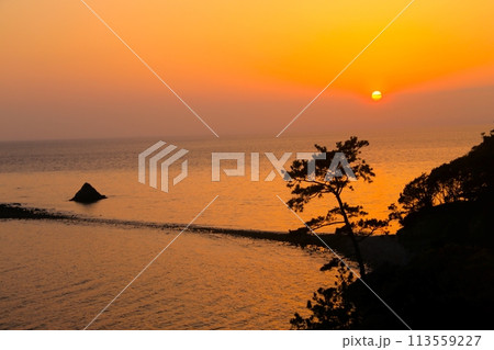 美しい海岸の夕景 美しい海岸の夕景 113559227