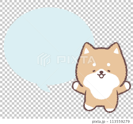 快樂的柴犬和講話泡泡 快樂的柴犬和講話泡泡 113559279