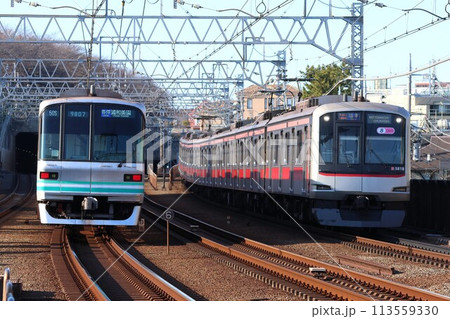 【東京メトロ・東急】9000系と5000系（目黒線・東横線：多摩川駅） 113559330