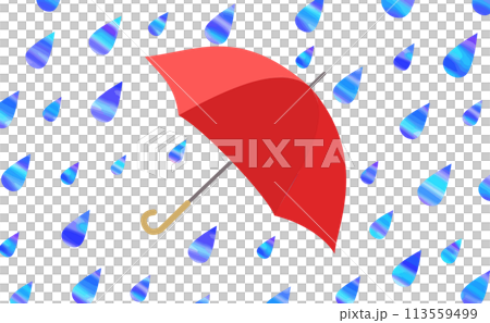Watercolor wind and rain and umbrella illustration 113559499