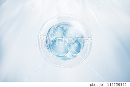 Transparent blue liquid bubble, 3d rendering. 113559553