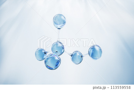 Molecule with biology and chemical concept, 3d rendering. Molecule with biology and chemical concept, 3d rendering. 113559558