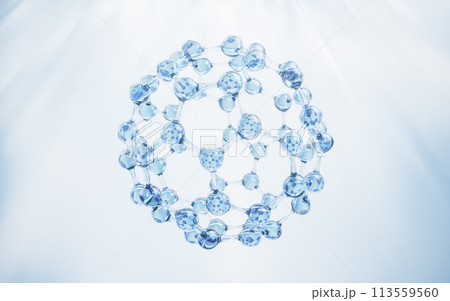 Molecule with biology and chemical concept, 3d rendering. 113559560