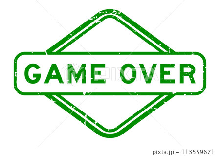 Grunge green game over word rubber seal stamp on white background Grunge green game over word rubber seal stamp on white background 113559671