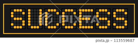 Orange color led banner in word success on black background Orange color led banner in word success on black background 113559687