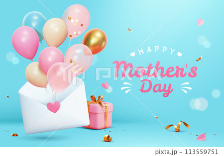 3D delicate Mothers Day card 113559751