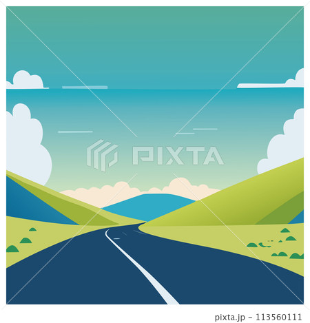 広大なドライブ風景 113560111