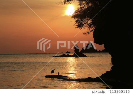 美しい海岸の島々の向こうに落日 美しい海岸の島々の向こうに落日 113560116