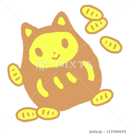 ダルマの猫と小判 ダルマの猫と小判 113560639