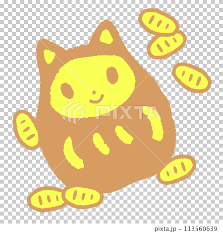 ダルマの猫と小判 ダルマの猫と小判 113560639