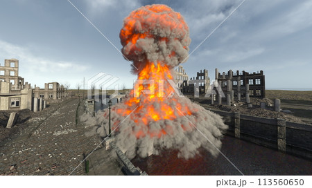 攻撃される孤島の基地 113560650