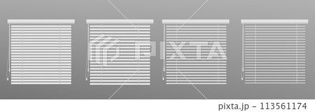 Open and closed window blinds animation set 113561174