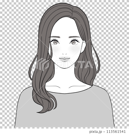 Illustration of a woman with long hair 113561541