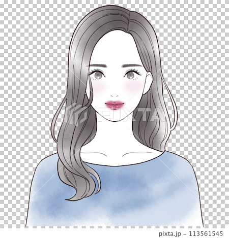 パーソナルカラー冬タイプイメージの女性イラスト 113561545