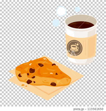 Scones and hot coffee set 113561650