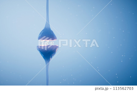 Synapse of neuron cell, biology concept, 3d rendering. 113562703